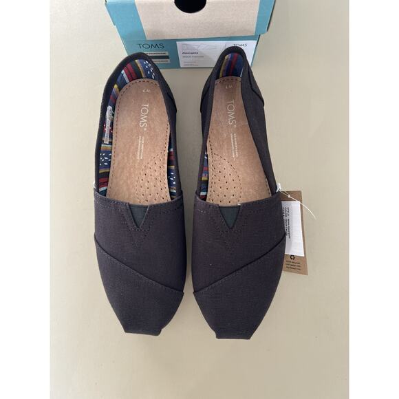 Toms Alpargata Black Canvas Women’s Size 7 - Picture 2 of 13